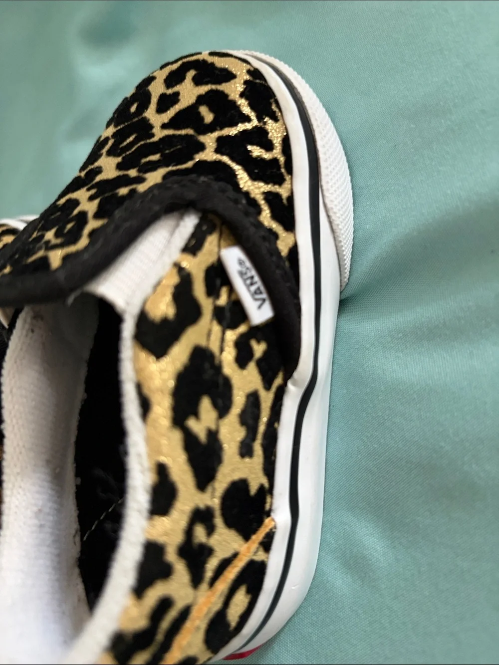 Toddlers Slip-On Leopard Print Shoes in Gold and Black